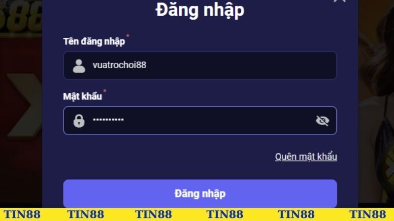 Điền thông tin dựa vào form đăng nhập