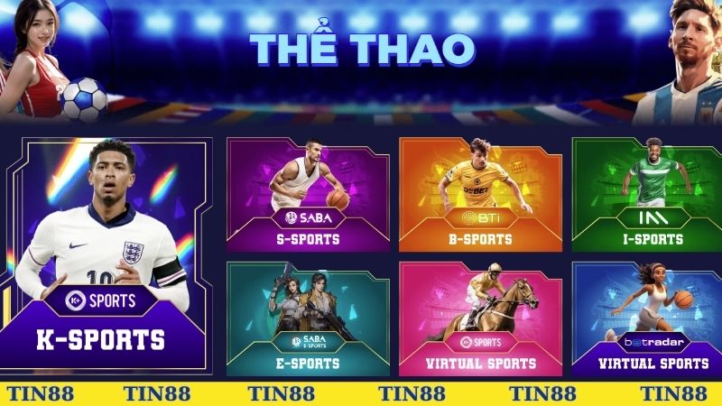 Một số sảnh thể thao hot hit tại nhà cái TIN88